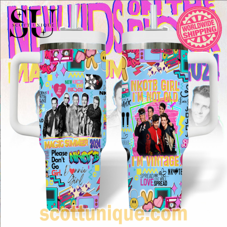 NKOTB New Kids On The Block Custom Premium 30oz or 40oz Stainless Steel Tumbler With Handle QDH
