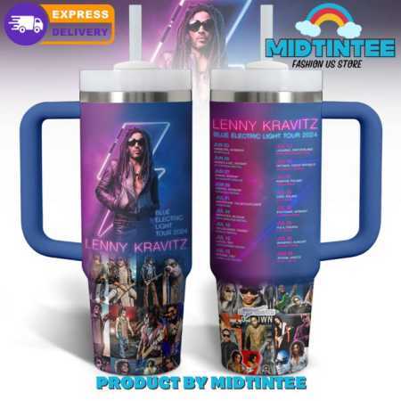 Lenny Kravitz Blue Electric Light Tour 2024  30oz or 40oz Stainless Steel Tumbler With Handle QDH