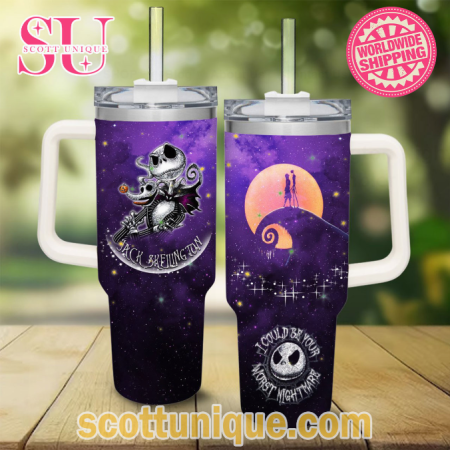 Jack Skelington Nightmare Horror 30oz or 40oz Stainless Steel Tumbler With Handle QDH