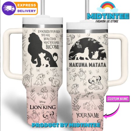 The Lion King Hakuna Matata Customized 30oz or 40oz Stainless Steel Tumbler With Handle QDH