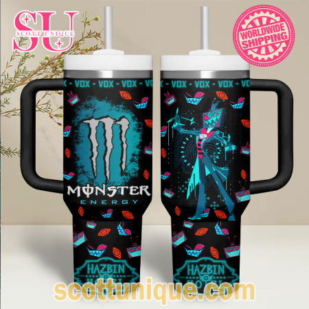 Monster x Hazbin Hotel Vox 30oz or 40oz Stainless Steel Tumbler With Handle QDH