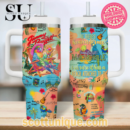 Jimmy Buffett Margaritaville Premium 30oz or 40oz Stainless Steel Tumbler With Handle QDH