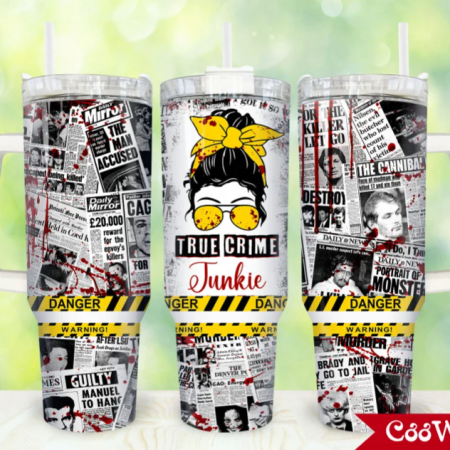 True Crime Halloween Crime Scene Halloween Horror  30oz or 40oz Stainless Steel Tumbler With Handle QDH