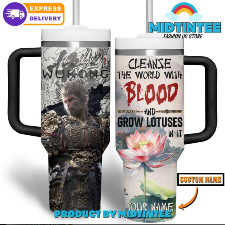 Black Myth Wukong Custom Name 30oz or 40oz Stainless Steel Tumbler With Handle QDH