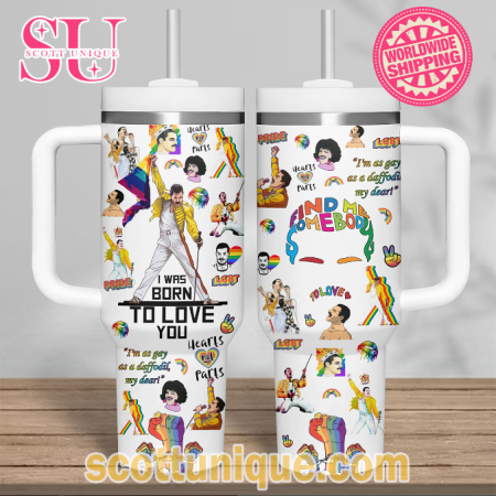 Freddie Mercury Pride Day 30oz or 40oz Stainless Steel Tumbler With Handle QDH