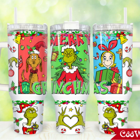 Christmas Merry Christmas Cartoon Christmas Sublimation Designs Sweet But Twisted Candy Cane 30oz or 40oz Stainless Steel Tumbler With Handle QDH