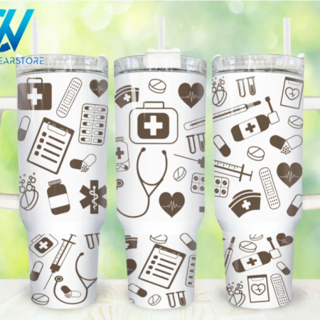 Nurse Life  Nursing 30oz or 40oz Stainless Steel Tumbler With Handle QDH