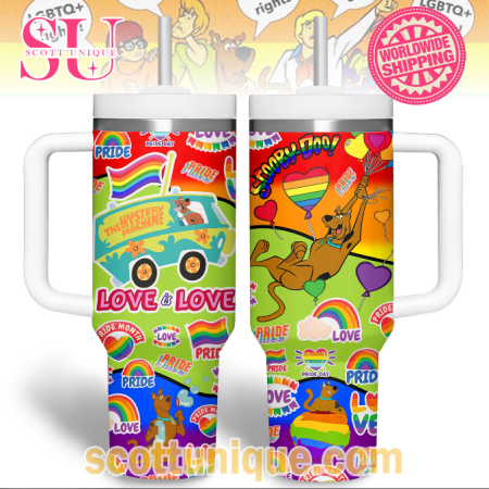 Scooby-Doo Pride Day LGBTQ+ 30oz or 40oz Stainless Steel Tumbler With Handle QDH