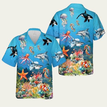 Sea Creatures Ocean Hawaiian Shirt