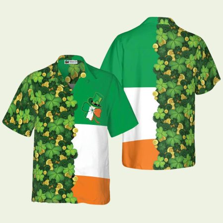 Seamless Ireland Style Shamrock Saint Patrick’s Day Irish Hawaiian Shirt