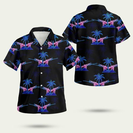 Second Amendment Miami Vice Themed Hawaiian Shirt