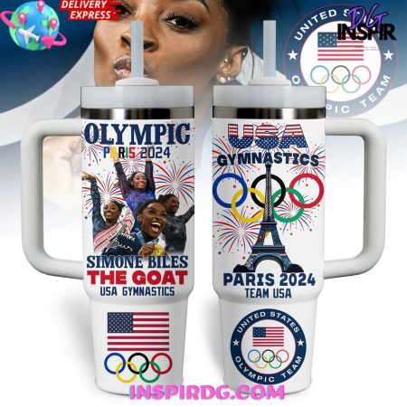 Simone Biles USA Gymnastics Olympic Paris 2024 30oz or 40oz Stainless Tumbler With Handle NVA
