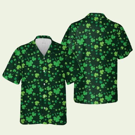 Simple Shamrock Saint Patrick’s Day Green Hawaiian Shirt