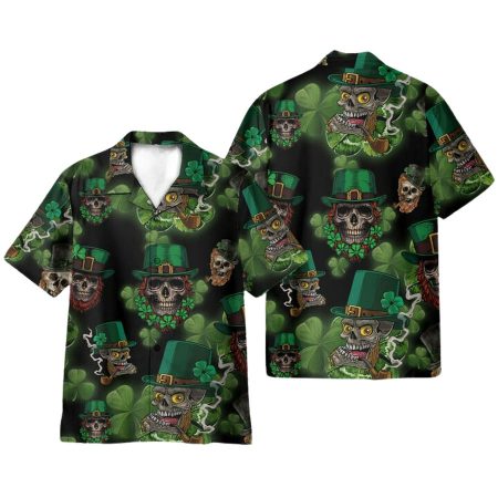 Skull Leprechaun Irish Happy St Patrick’s Day Hawaiian Shirt