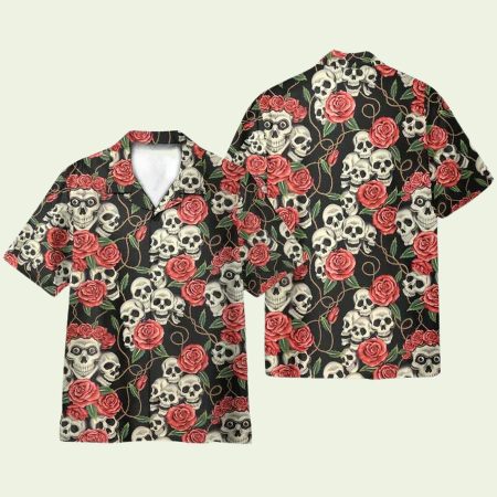 Skull Roses Hawaiian Shirt