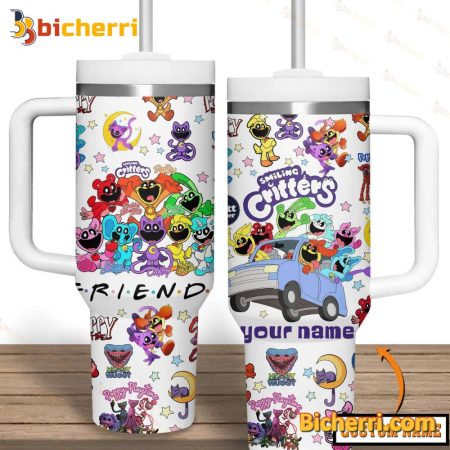 Smiling Critters Friends Custom Name 30oz or 40oz Stainless Tumbler With Handle NVA
