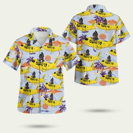 Spirit Airlines Rottweiler On Airbus Hawaiian Shirt