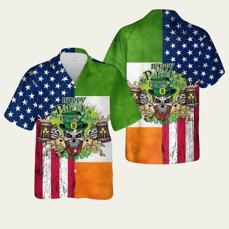 St Patrick’s Day America Flag Pattern Hawaiian Shirt