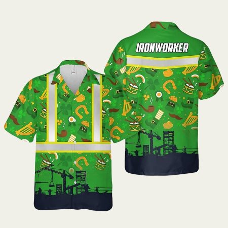 St Patrick’s Day Ironworker Hawaiian Shirt