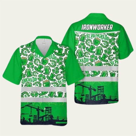 St Patrick’s Day Ironworker Tropical Hawaiian Shirt