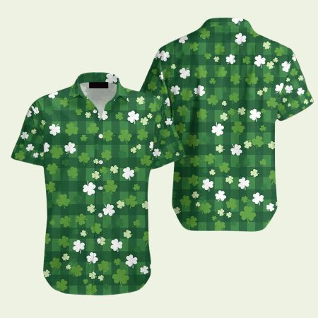 St Patrick’s Day Shamrock Tartan Hawaiian Shirt