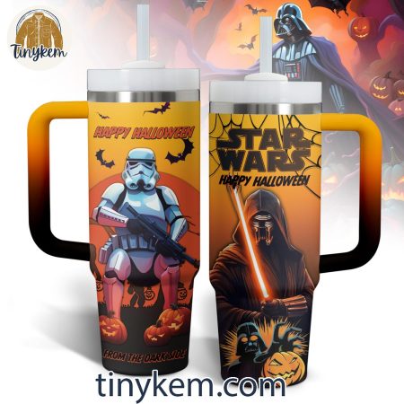 Star Wars Happy Halloween From The Dark Side  30oz or 40oz Stainless Steel Tumbler With Handle HG