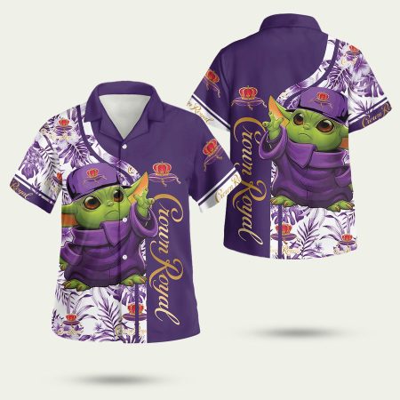 Star Wars Baby Yoda Crown Royal Hawaiian Shirt