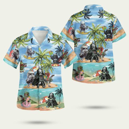 Star Wars Darth Vader Boba Fett Storm Trooper Hawaiian Shirt