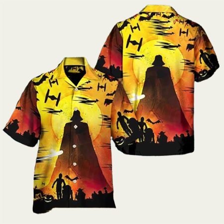 Star Wars Darth Vader Yellow Retro Hawaiian Shirt