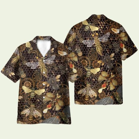 Steampunk Bee Hawaiian Shirt