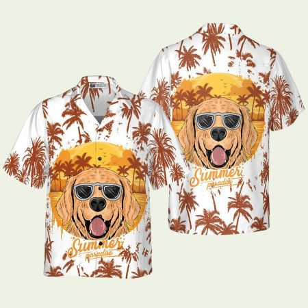 Summer Paradise Golden Retriever Hawaiian Shirt