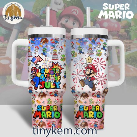 Super Mario 4th of July 30oz or 40oz Stainless Steel Tumbler With Handle HG with Handle