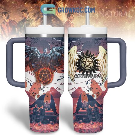 Supernatural Demon Hunting Fan Drawing Fan 30oz or 40oz Stainless Tumbler With Handle NVA