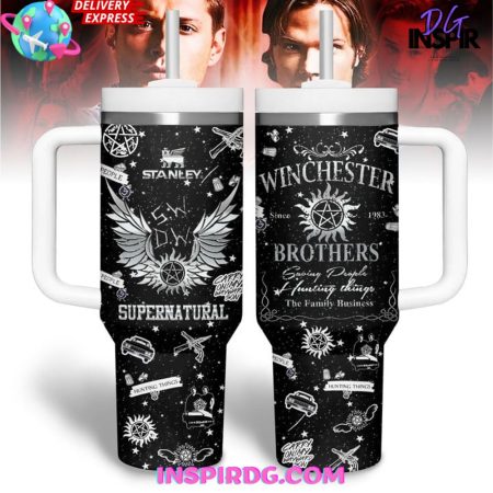 Supernatural Winchester Brothers Special  30oz 40 oz Tumbler With Handle HG Cup