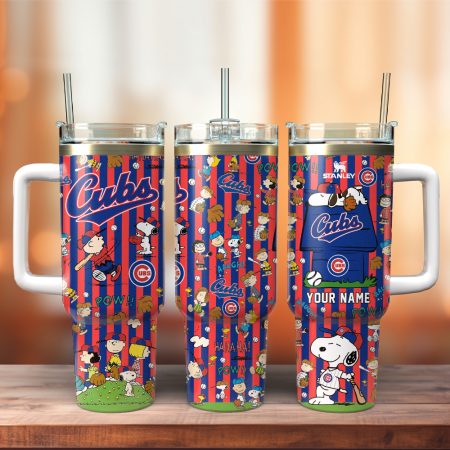 Chicago Cubs x Peanuts  Sports Custom Stanley Cup 40 oz 30 oz Tumbler With Handle HG