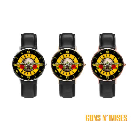 Golazenith Guns N’ Roses Music Personalized Style Black Stitched Leather Watch For Fan