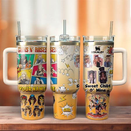 Guns N’ Roses Music Custom Stanley Cup 40 oz 30 oz Tumbler With Handle HG