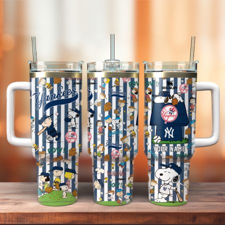 New York Yankees x Peanuts MLB Sports Custom Stanley Cup 40 oz 30 oz Tumbler With Handle