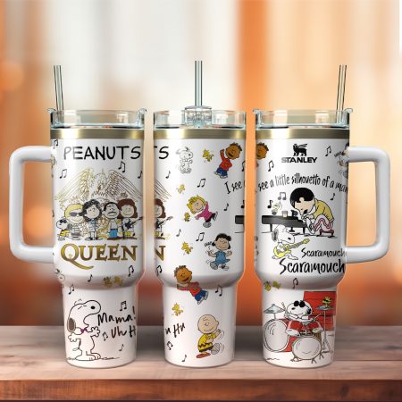 Snoopy x Queen Music Custom Stanley Cup 40 oz 30 oz Tumbler With Handle