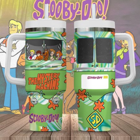 Holo Green Scooby Doo The Mystery Machine Custom Name 30oz or 40oz Stainless Tumbler With Handle CP
