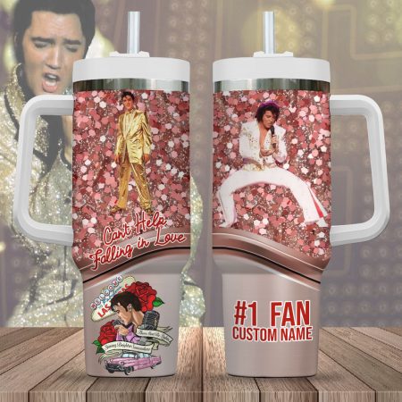 Elvis Presley Music Custom  Quencher 30oz or 40oz Stainless Steel  Tumbler HG With Handle