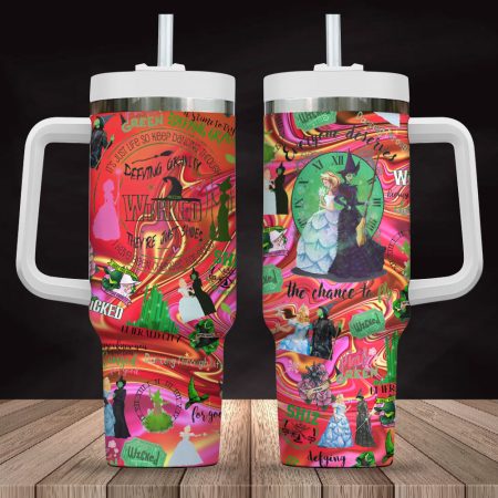 Hologram Red Wicked The Musical Insulated 30oz or 40oz Tumbler With handle CP