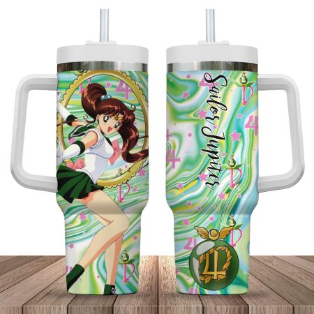 Hologram Green Sailor Jupiter Sailor Moon Anime Custom  Quencher  30oz or 40oz Stainless Steel Tumbler With Handle CP