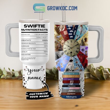 Taylor Swift Nutrition Facts All Albums Personalized 30oz or 40oz Stainless Tumbler With Handle NVA