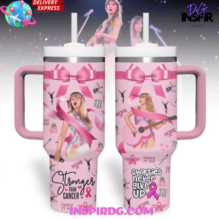 Swifties Tackle Breast Cancer  30oz 40 oz Tumbler With Handle HG Cup