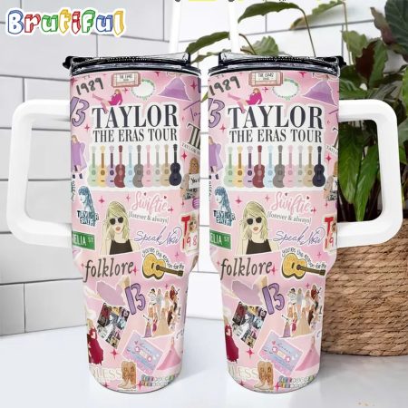 Taylor Swift The Eras Tour Custom Quencher 30oz or 40oz Stainless Steel Tumbler With Handle HG