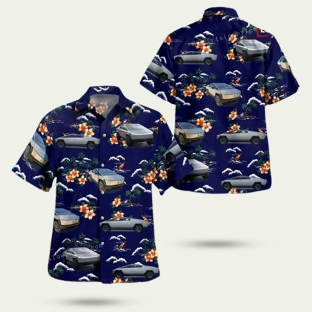 Tesla Cybertruck Floral Hawaiian Shirt