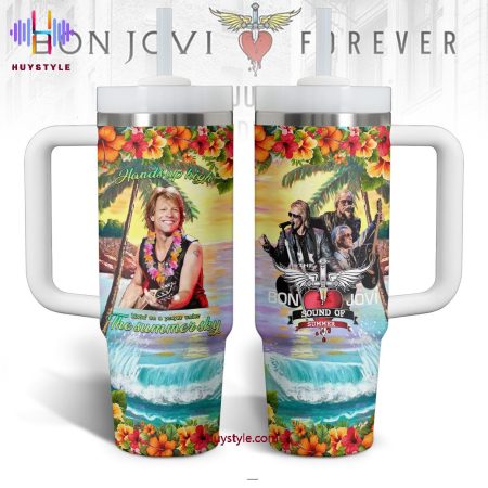The Bon Jovi Sound Of Summer Quencher 30oz or 40oz Stainless Steel Tumbler With Handle NVA