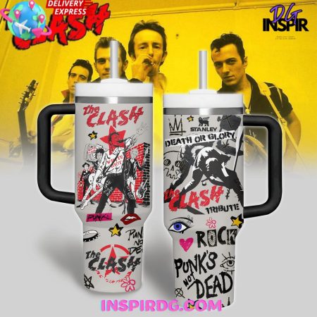 The Clash Death or Glory  30oz 40 oz Tumbler With Handle HG Cup
