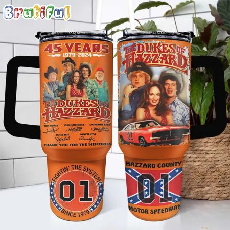 The Dukes Of Hazzard 1979-2024 Signature Custom Quencher 30oz or 40oz Stainless Steel Tumbler With Handle HG